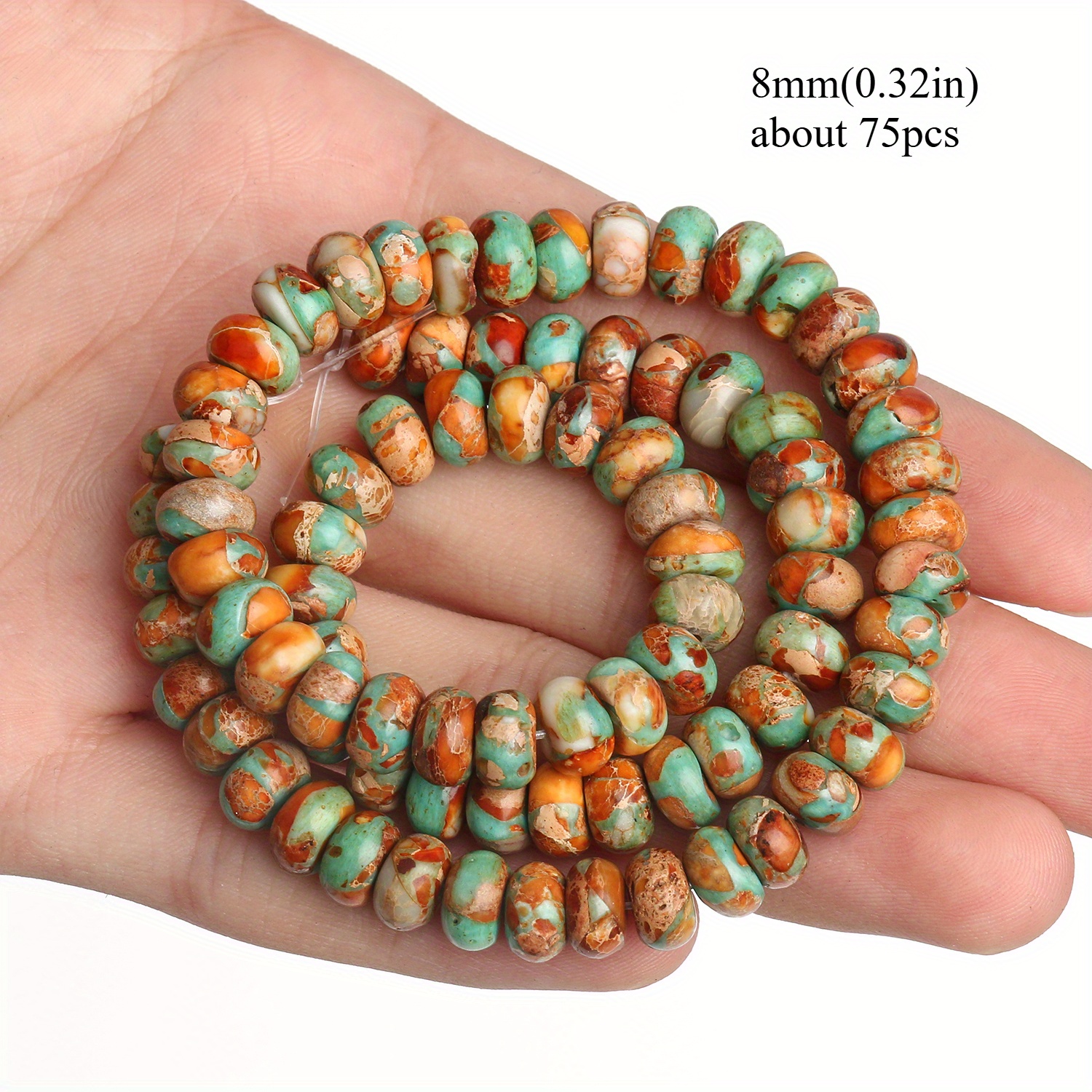 8mm Natural Stone Sea Sediment Jasper Beads for DIY Jewelry Making